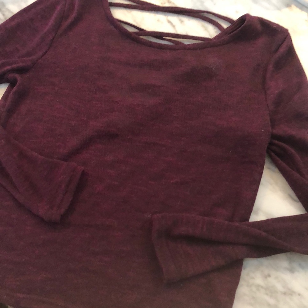 Divided knit top (slightly sheer)